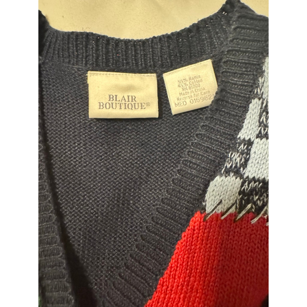 Vintage Patchwork Vest Medium Oversized Cottageco… - image 4